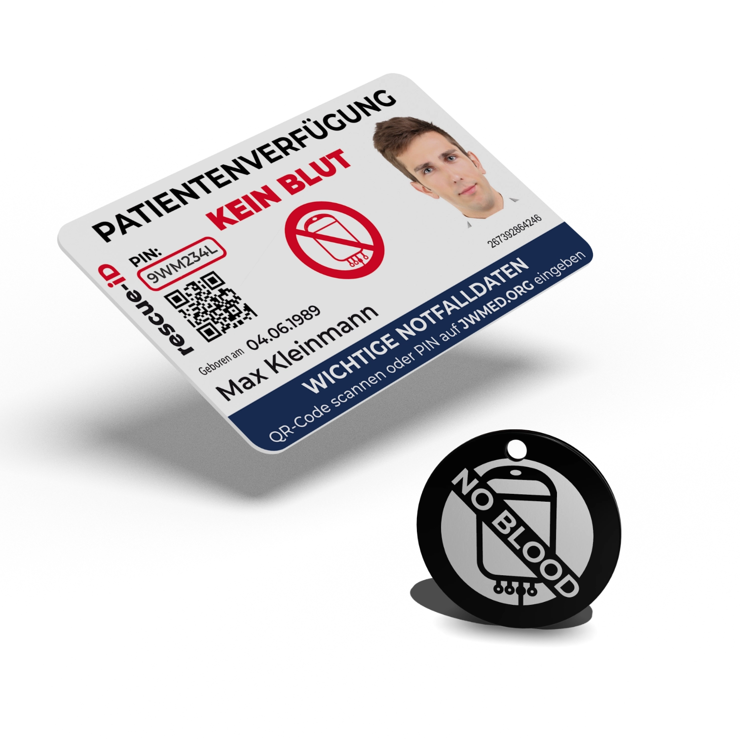 Startpaket 4 mit rundem Anhänger aus Edelstahl