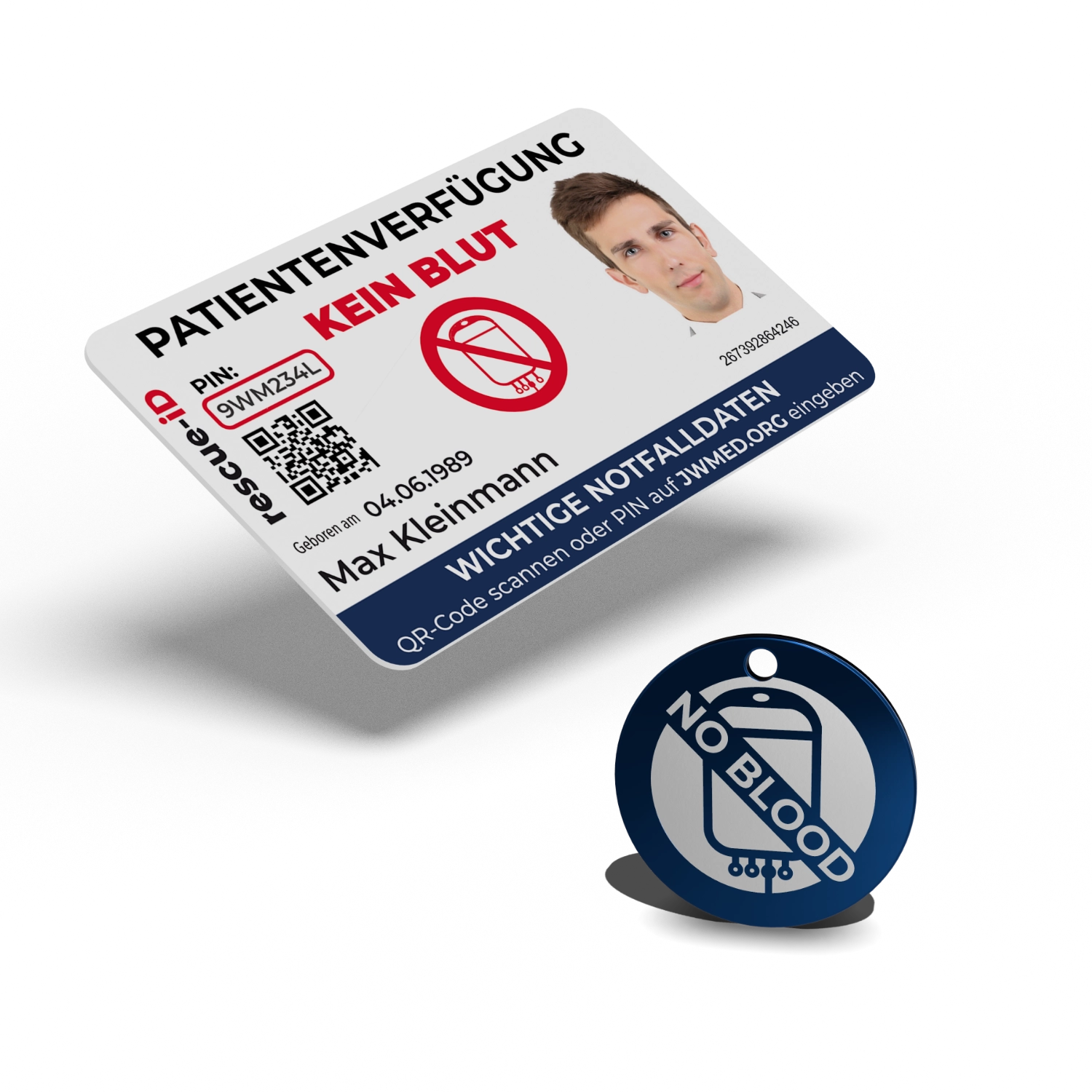 Startpaket 4 mit rundem Anhänger aus Edelstahl
